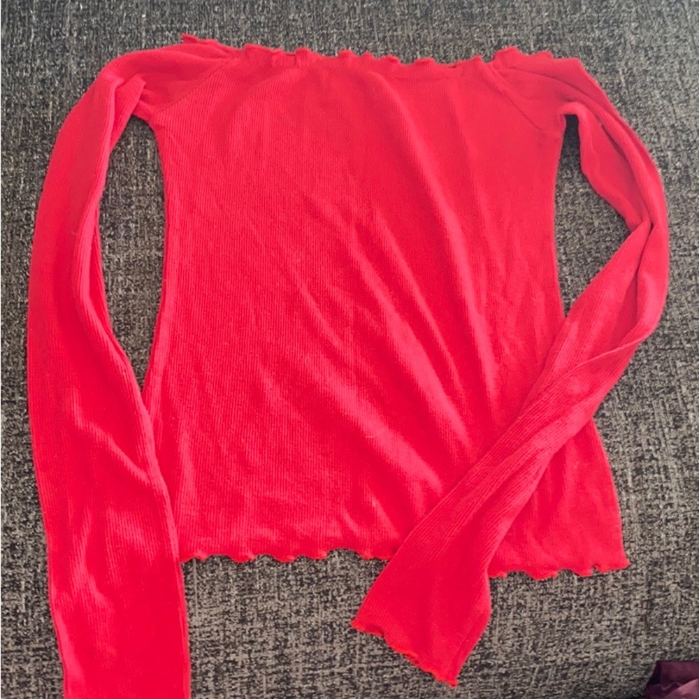 Red off the shoulder top Hollister